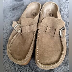 Tan Birkenstock Suede Slip-On Loafers